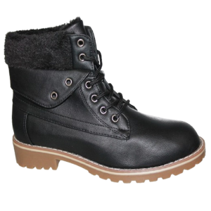 Ankle Fur Laces Boots HT-8508 Women's Winter Boots in Camel Black and Brown