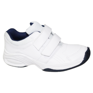 bronx school kiddies takkies velcro – white kids canvas sneakers
