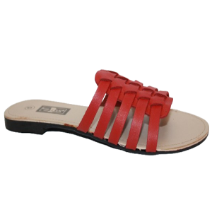 EL4 Push In Sandal Red Vibrant Ladies Summer Slides