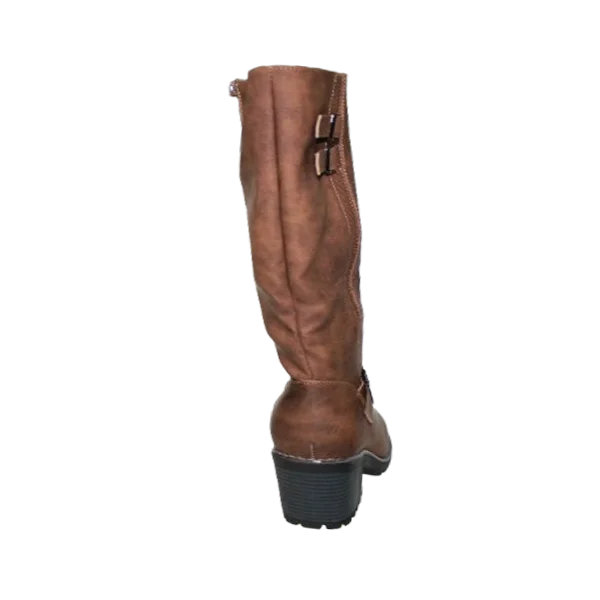 auto draft Sophisticated Heeled Long Boots for Women in Black and Camel